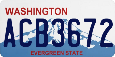 WA license plate ACB3672