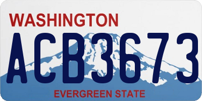WA license plate ACB3673