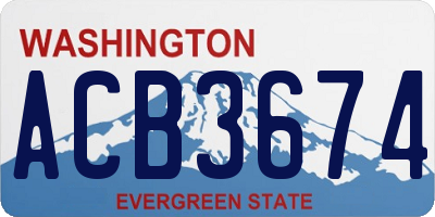 WA license plate ACB3674