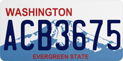 WA license plate ACB3675