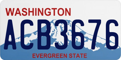 WA license plate ACB3676