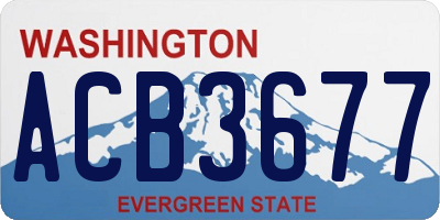 WA license plate ACB3677