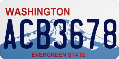 WA license plate ACB3678