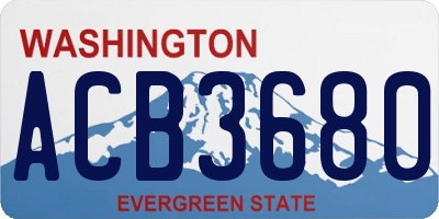 WA license plate ACB3680