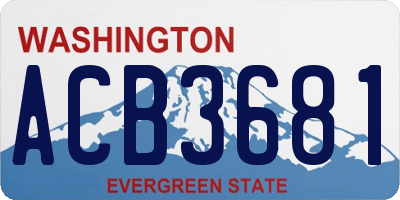 WA license plate ACB3681