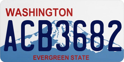 WA license plate ACB3682