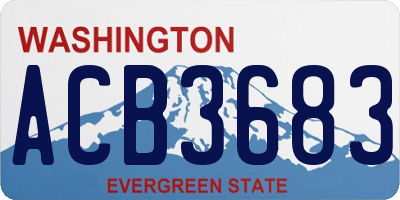 WA license plate ACB3683