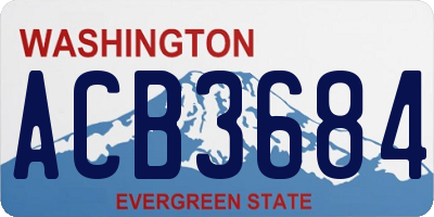 WA license plate ACB3684