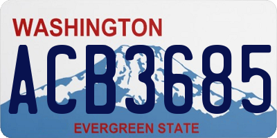 WA license plate ACB3685