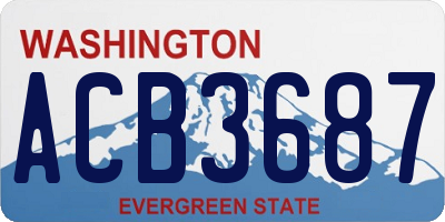 WA license plate ACB3687