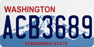 WA license plate ACB3689