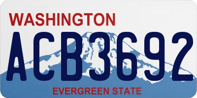 WA license plate ACB3692