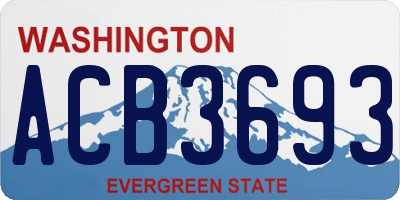 WA license plate ACB3693