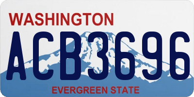 WA license plate ACB3696