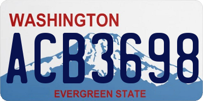 WA license plate ACB3698