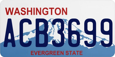WA license plate ACB3699