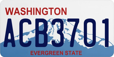 WA license plate ACB3701