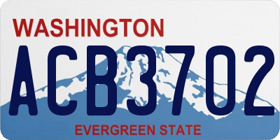 WA license plate ACB3702