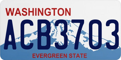 WA license plate ACB3703