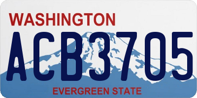 WA license plate ACB3705