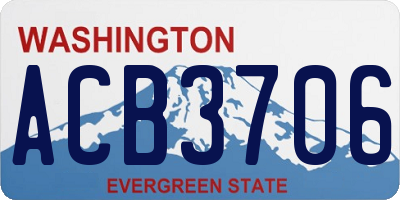 WA license plate ACB3706
