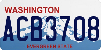 WA license plate ACB3708