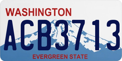 WA license plate ACB3713