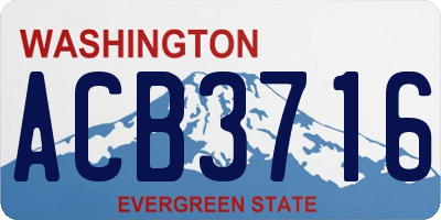 WA license plate ACB3716