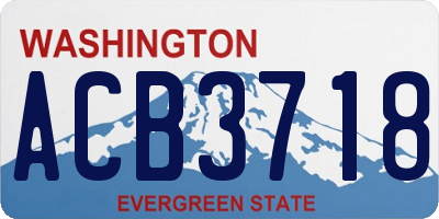 WA license plate ACB3718