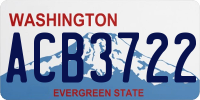 WA license plate ACB3722