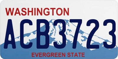 WA license plate ACB3723