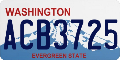 WA license plate ACB3725