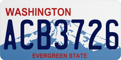 WA license plate ACB3726