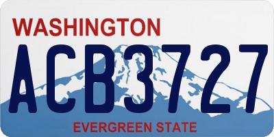 WA license plate ACB3727
