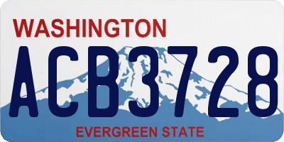 WA license plate ACB3728