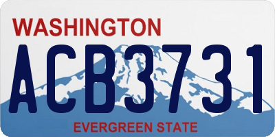 WA license plate ACB3731