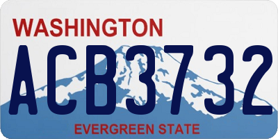 WA license plate ACB3732