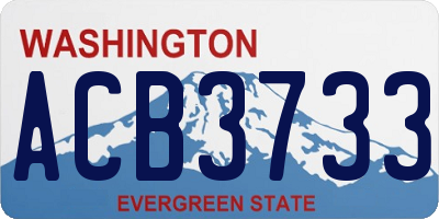 WA license plate ACB3733