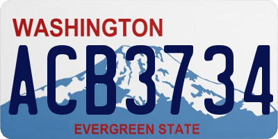 WA license plate ACB3734