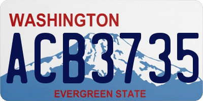 WA license plate ACB3735