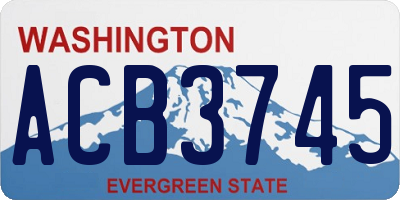 WA license plate ACB3745