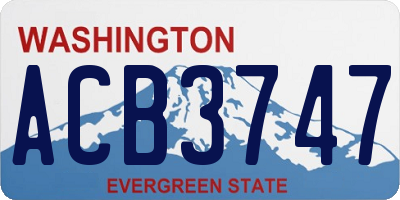 WA license plate ACB3747