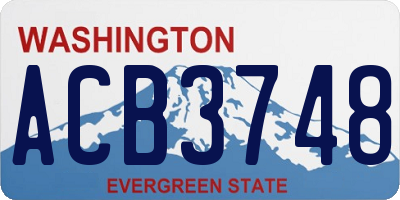 WA license plate ACB3748