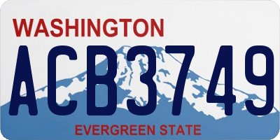WA license plate ACB3749