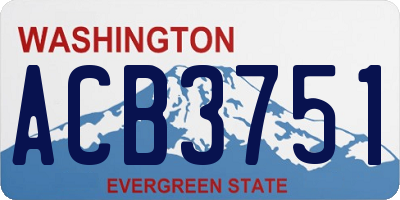 WA license plate ACB3751