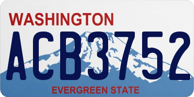 WA license plate ACB3752