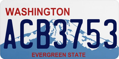 WA license plate ACB3753