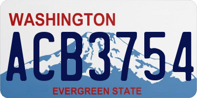 WA license plate ACB3754