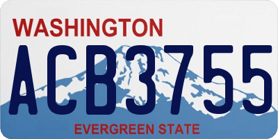WA license plate ACB3755