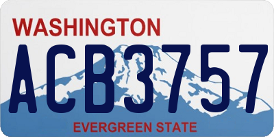 WA license plate ACB3757